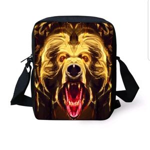 Cool Flaming Animal Head Shoulder casual Small Bag